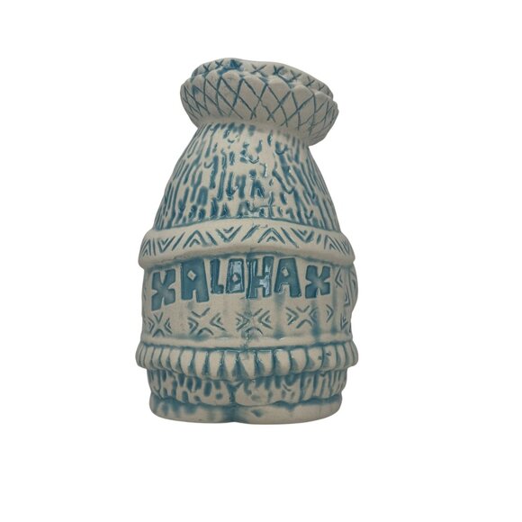 Tiki Tony Yeti on Vacation Blue White Ceramic Matte Finish TIki Mug Inside Gloss - Picture 2 of 7